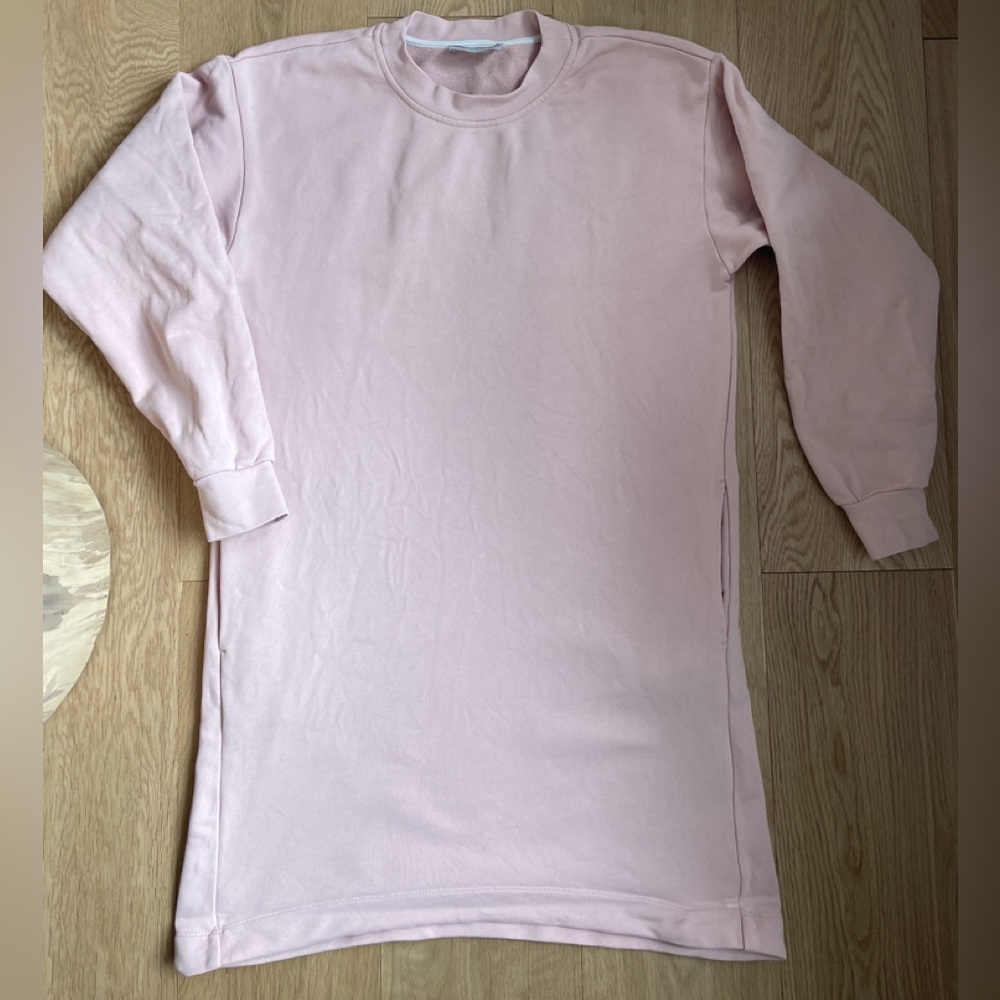 Everlane Light Pink Crewneck Sweatshirt Dress
